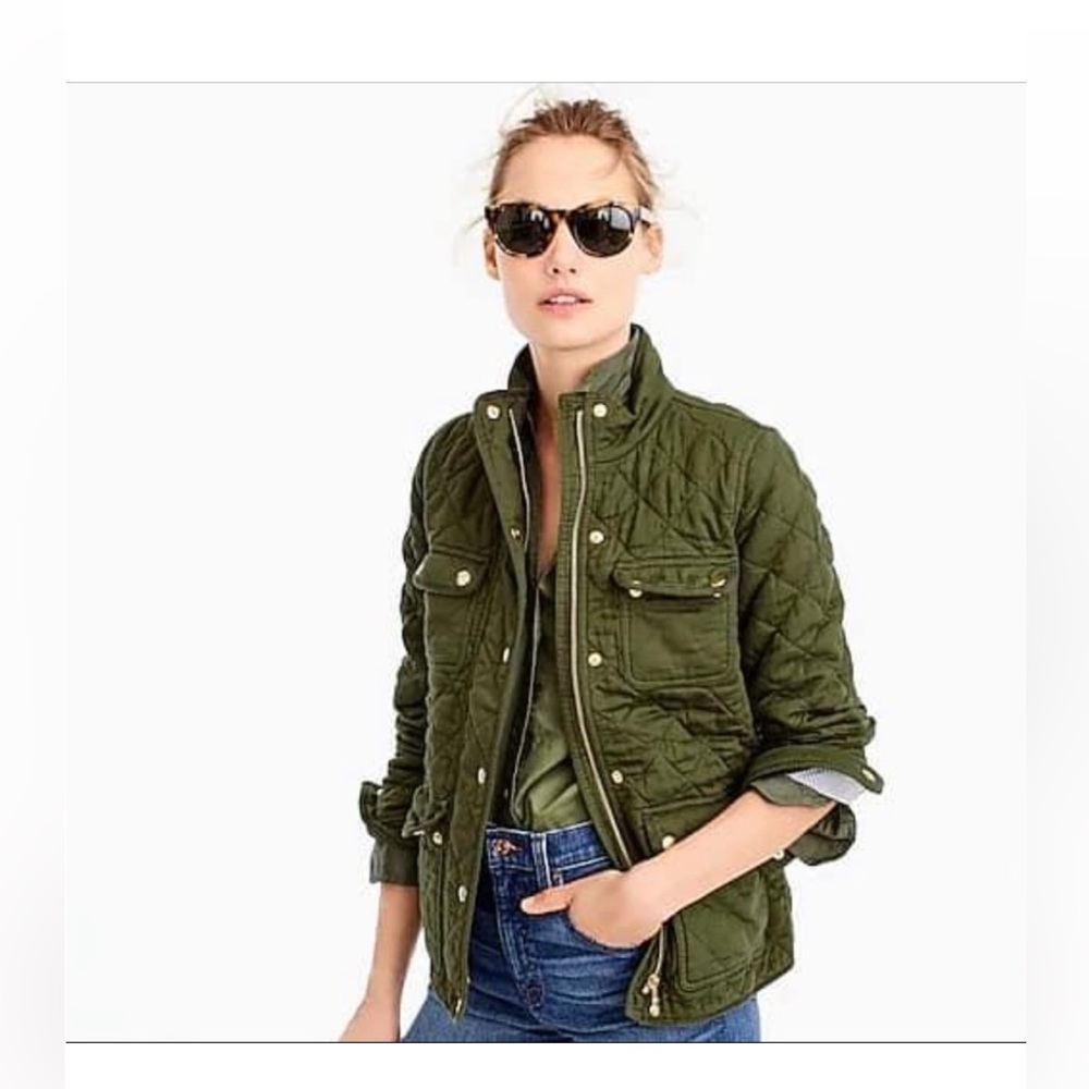 J.CREW Quilted downtown field jacket in Deep Moss Size
XXS